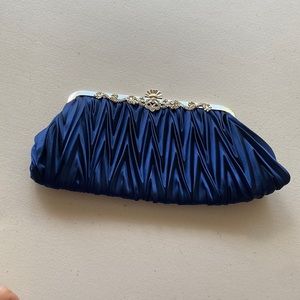 navy blue vintage clutch